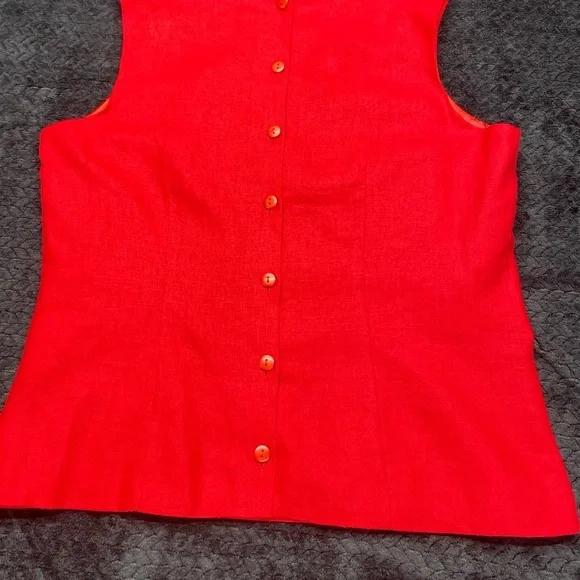 Linen blend women’s top 14 by Ultra Dress New York Buttons down the back - Picture 14 of 14